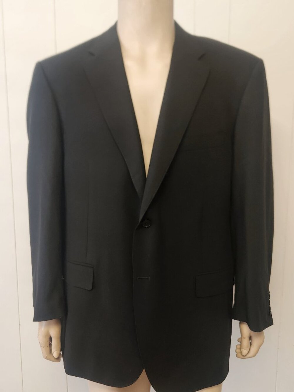 Canali black blazer 46R men's wool two button Italy